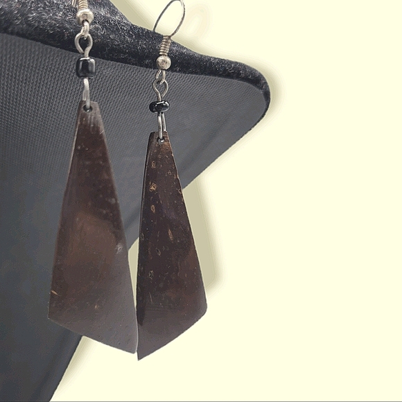 Hand Crafted Jewelry - New hand-made coconut shell earrings